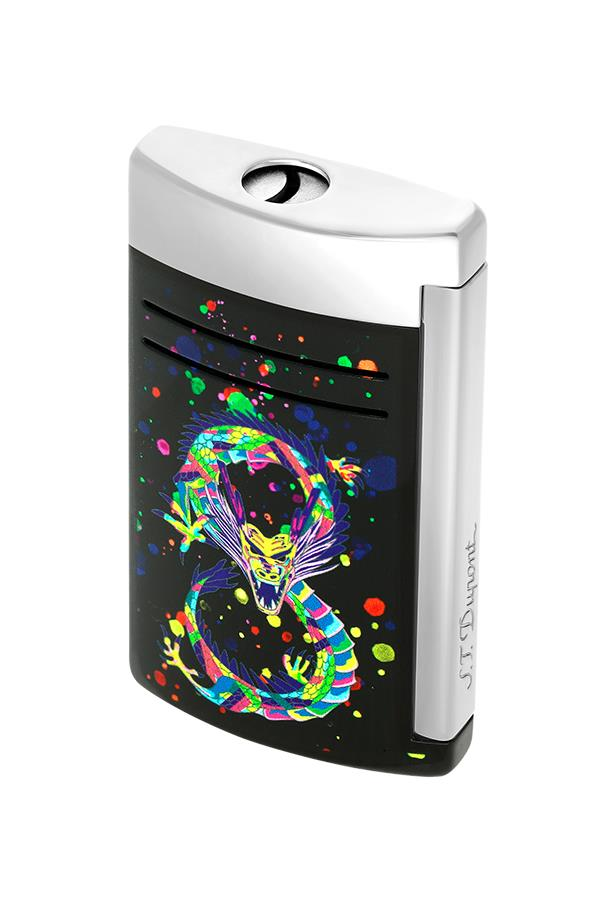 TR7386,S.T. Dupont Maxijet Dragon Siyah-Krom Puro Çakmağı 20177