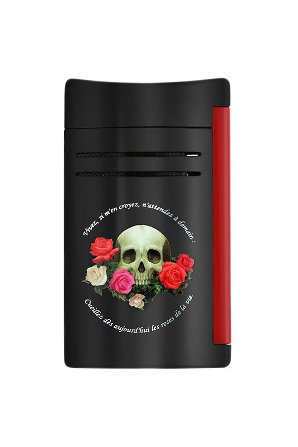 TR7387,S.T. Dupont Maxijet Memento Mori Siyah-Kırmızı Puro Çakmağı 20394