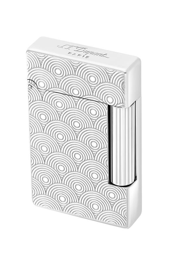 TR7476,S.T. Dupont Initial Guilloche Gümüş Daire İşlemeli Puro Çakmağı 20844