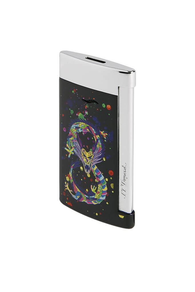 TR6661,S.T. Dupont Slim 7 Siyah Krom Dragon Puro Çakmağı 27777