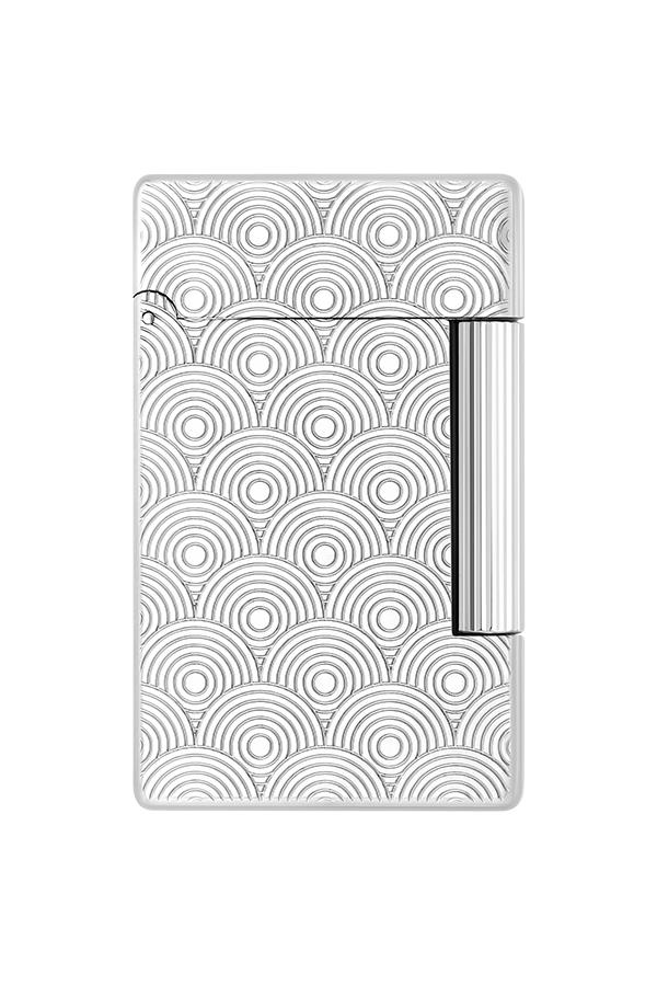 TR7476,S.T. Dupont Initial Guilloche Gümüş Daire İşlemeli Puro Çakmağı 20844