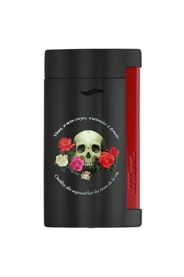 TR7390,S.T. Dupont Slim 7 Memento Mori Siyah-Kırmızı Puro Çakmağı 27794