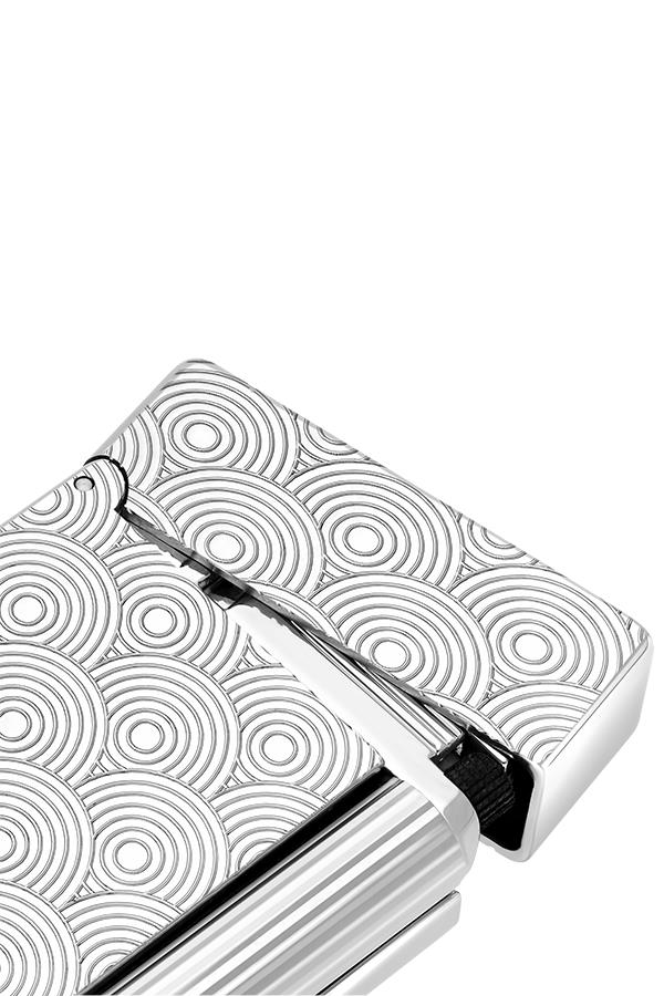 TR7476,S.T. Dupont Initial Guilloche Gümüş Daire İşlemeli Puro Çakmağı 20844