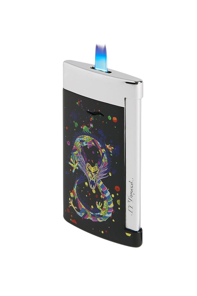 TR6661,S.T. Dupont Slim 7 Siyah Krom Dragon Puro Çakmağı 27777