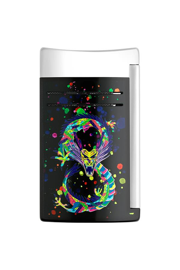 TR7386,S.T. Dupont Maxijet Dragon Siyah-Krom Puro Çakmağı 20177