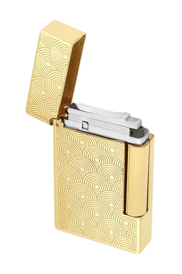 TR7477,S.T. Dupont Initial Guilloche Gold Daire İşlemeli Puro Çakmağı 20845