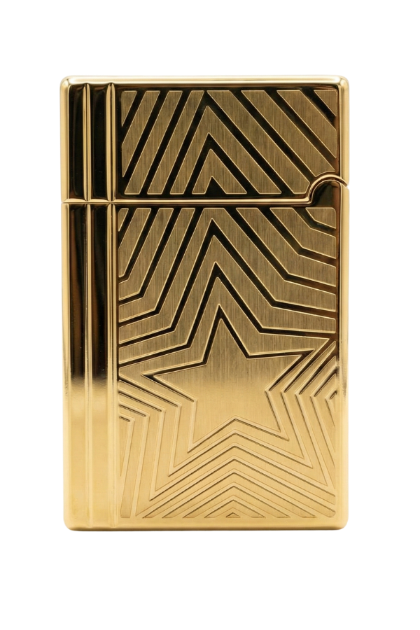 TR9150,Vindiesel Soft Flame Gold Yıldız Desenli Çakmak