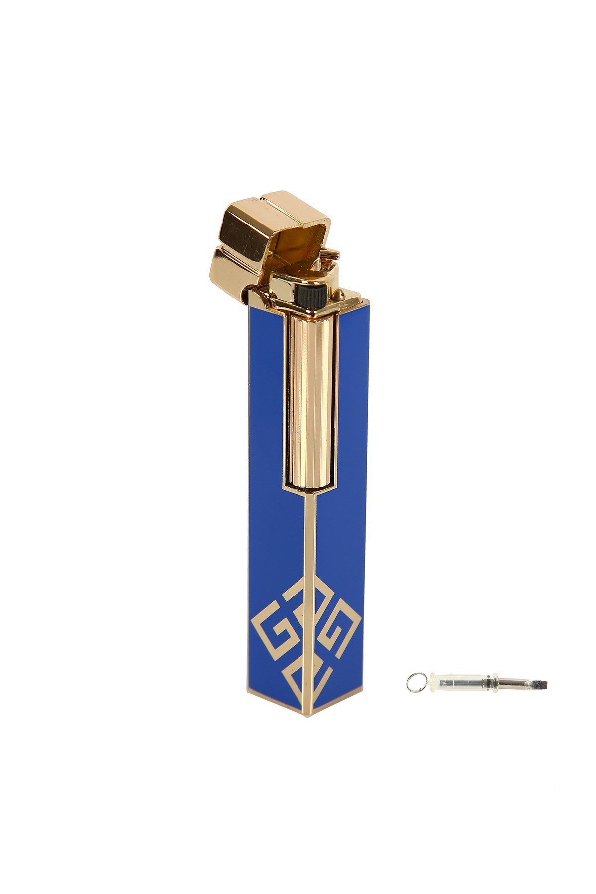 TR4781,Vindiesel Soft Flame Mavi-Gold Desenli Çakmak