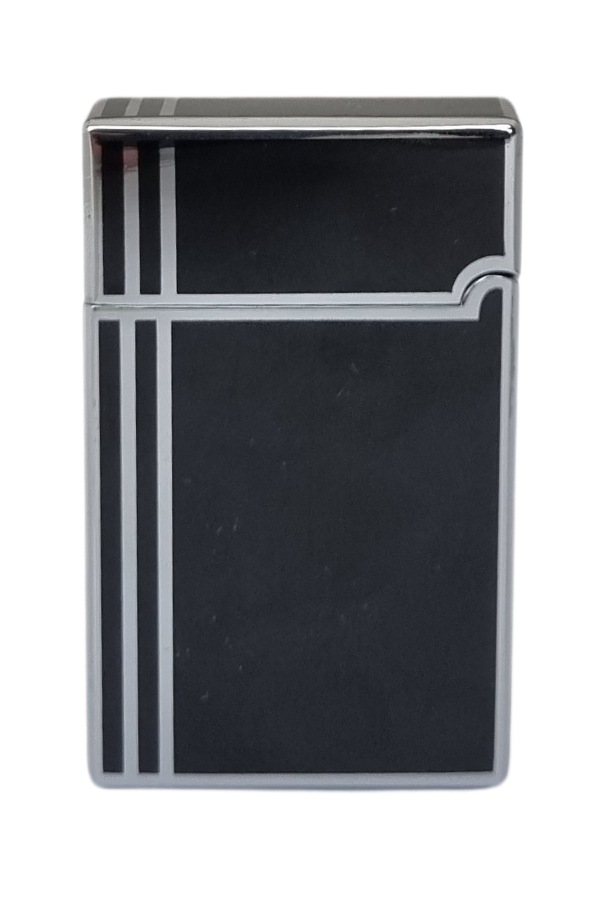 TR7695,Vindiesel Soft Flame Siyah-Gümüş Çizgili Çakmak