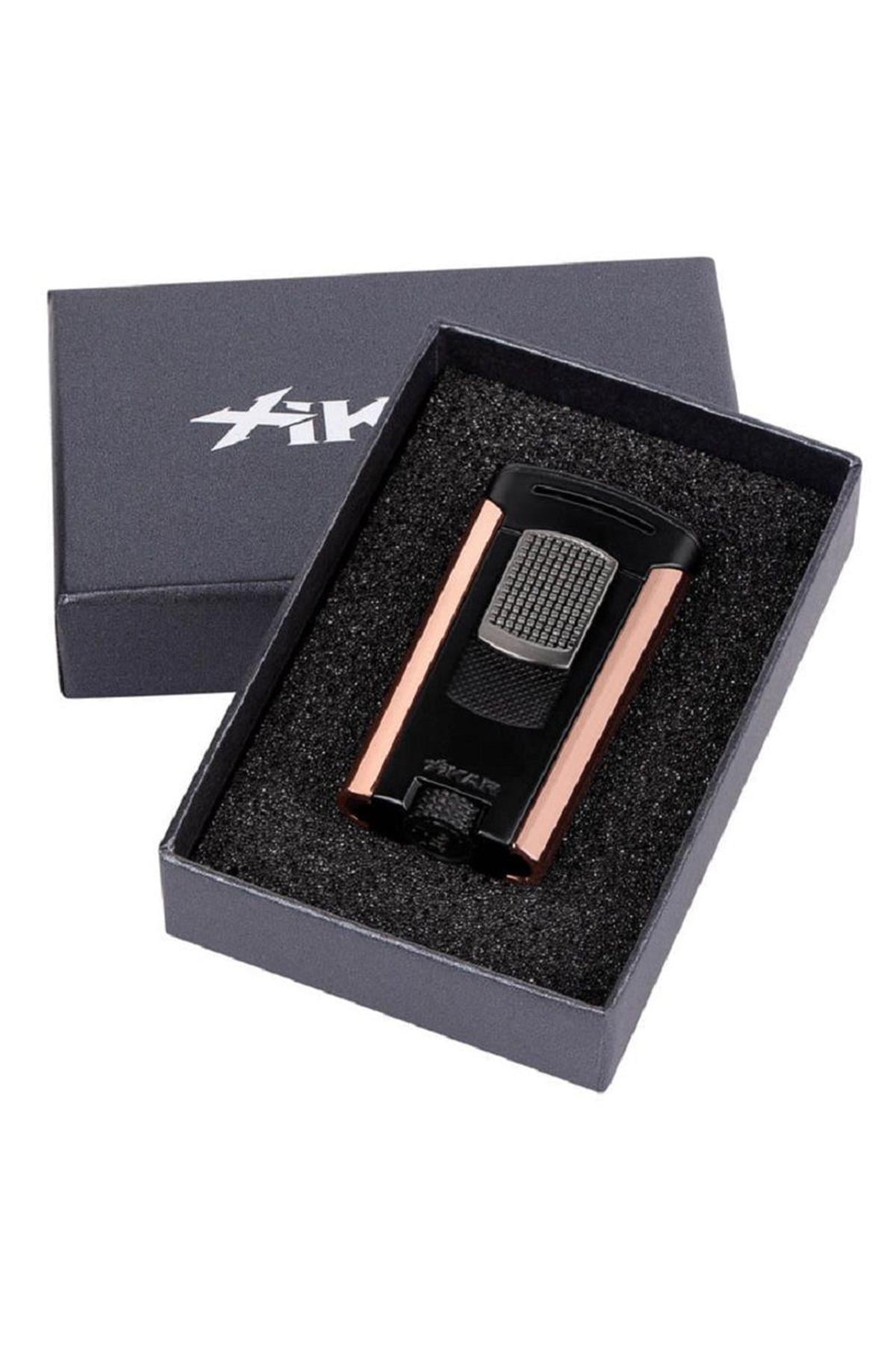 TR5167,Xıkar Astral Sıngle Sıyah Rose Gold Çakmak
