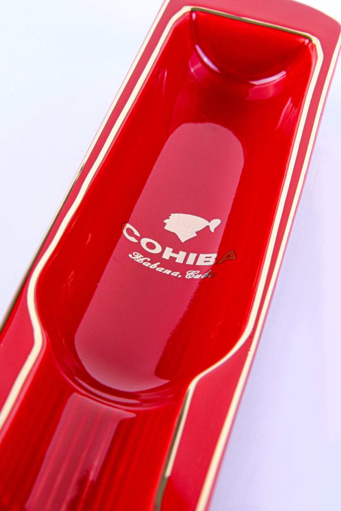TR8283,Cohiba Kırmızı Porselen Tekli Puro Küllüğü