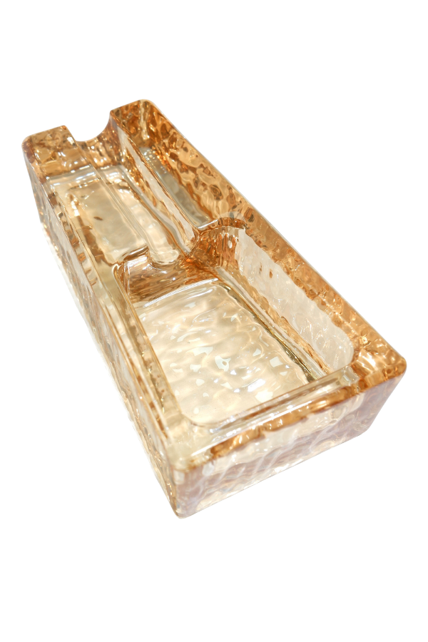TR9754,PremiumQuality Gold Şeffaf Kristal Tekli Puro Küllüğü