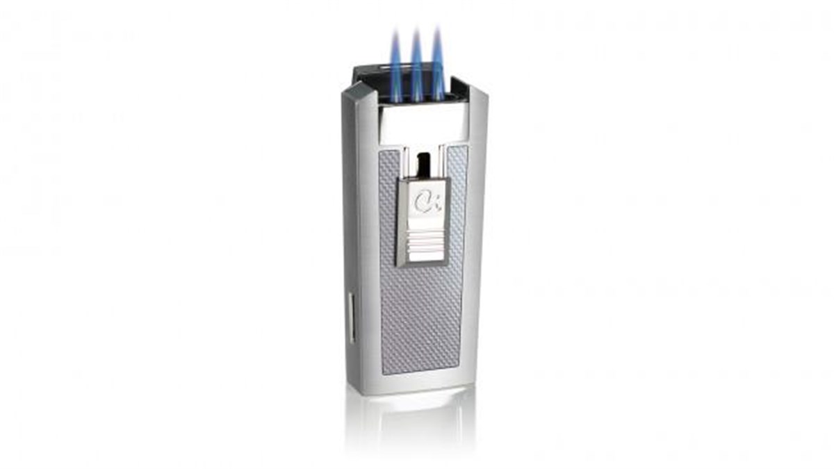 TR1924,Caseti Üç Torch Gümüş Puro Çakmak CA0439002
