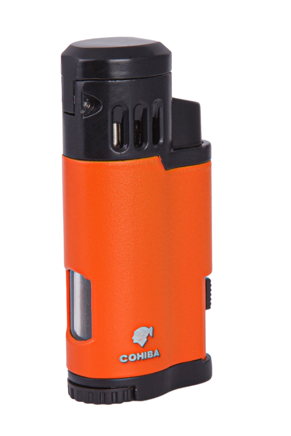 TR7894,Cohiba 3 Torch Pürmüz Turuncu Siyah Metal Puro Çakmağı
