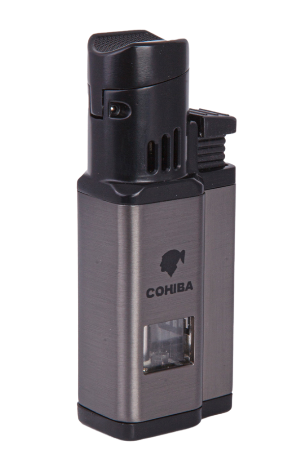 TR7898,Cohiba 3 Torch Pürmüz Gunmetal-Siyah Metal Puro Çakmağı