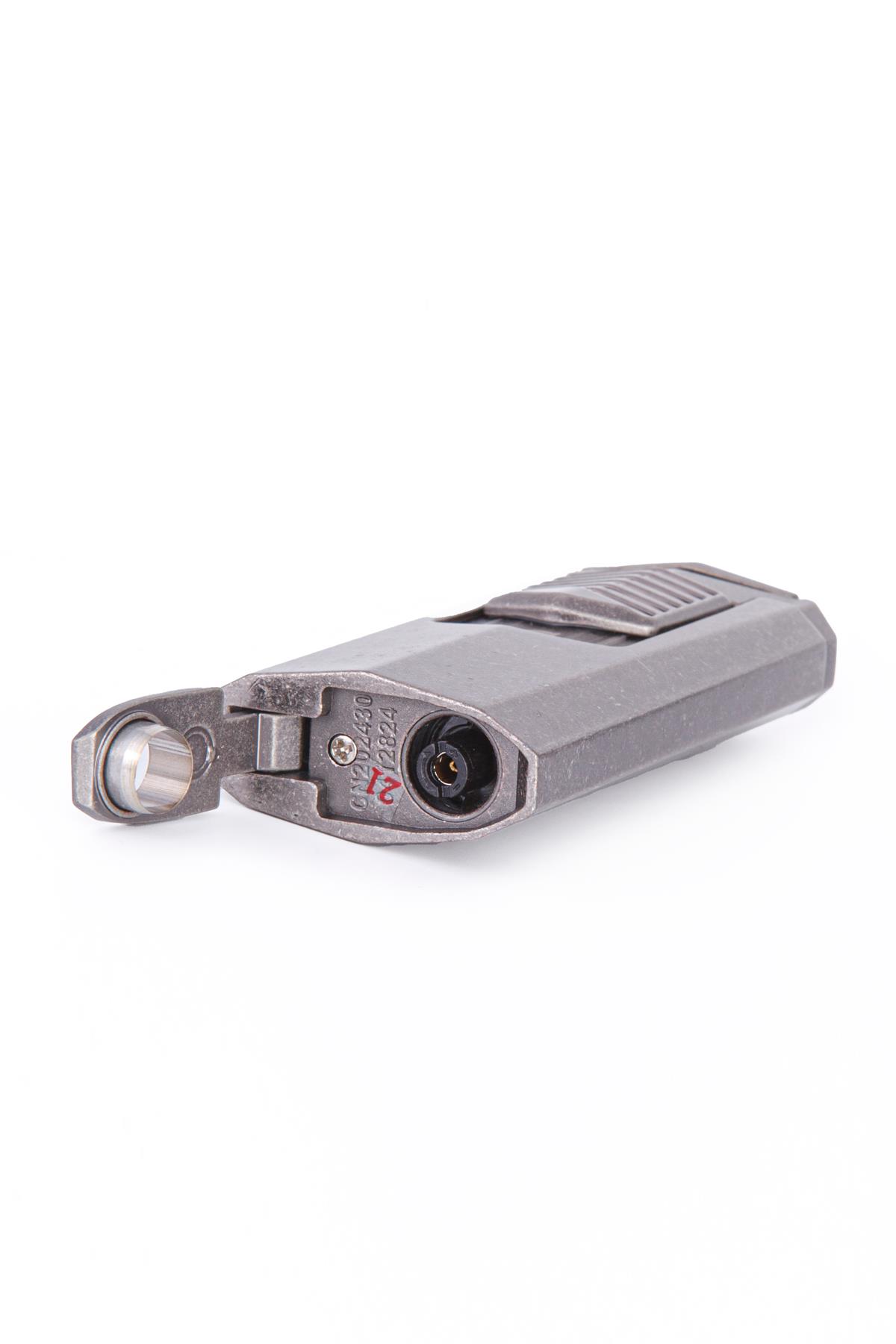TR7945,Cohiba 3 Torch Pürmüz Fırçalı Gümüş Metal Puro Çakmağı