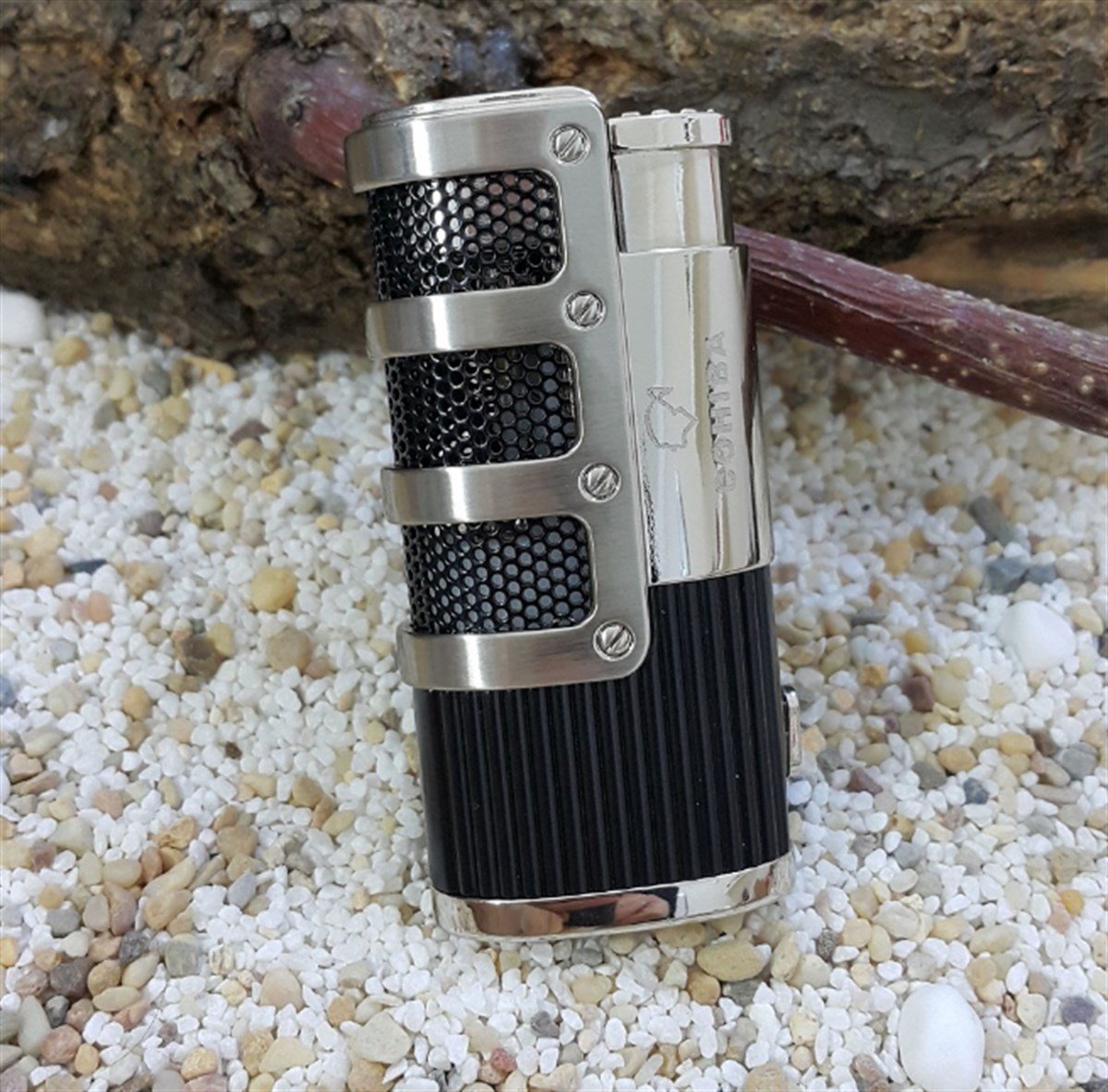TR711,Cohiba 3 Torch Siyah-Gümüş Puro Çakmağı