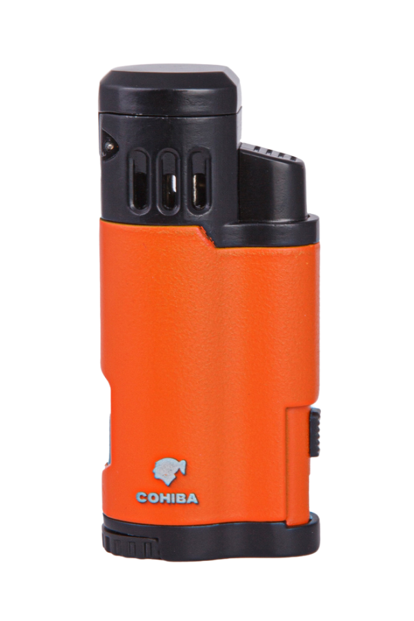 TR7894,Cohiba 3 Torch Pürmüz Turuncu Siyah Metal Puro Çakmağı