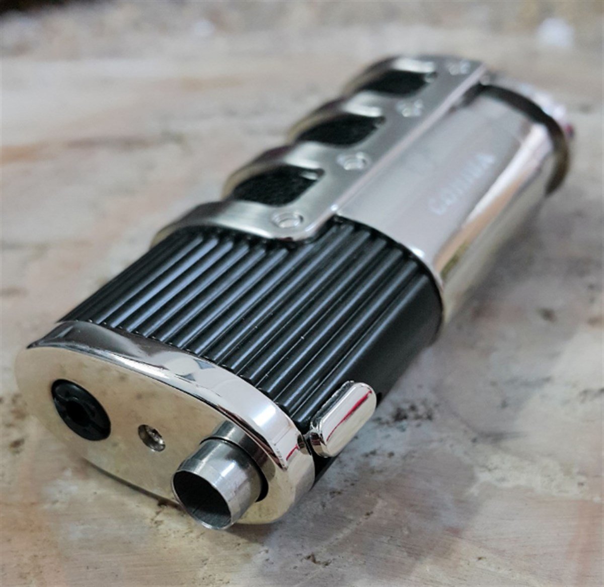 TR711,Cohiba 3 Torch Siyah-Gümüş Puro Çakmağı