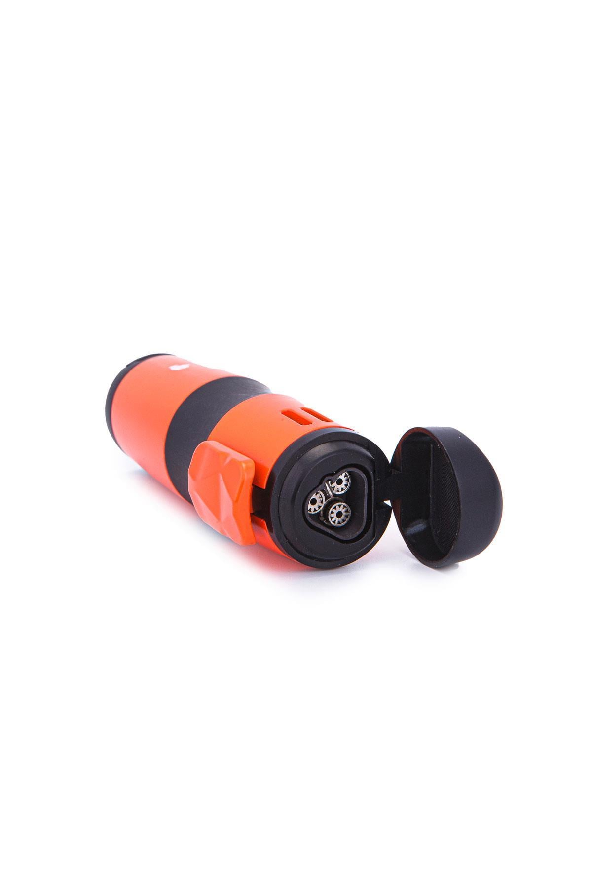 TR7227,Cohiba 3 Torch Pürmüz Turuncu-Siyah Metal Puro Çakmağı
