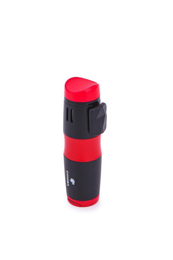 TR7201,Cohiba 3 Torch Pürmüz Kırmızı-Siyah Metal Puro Çakmağı