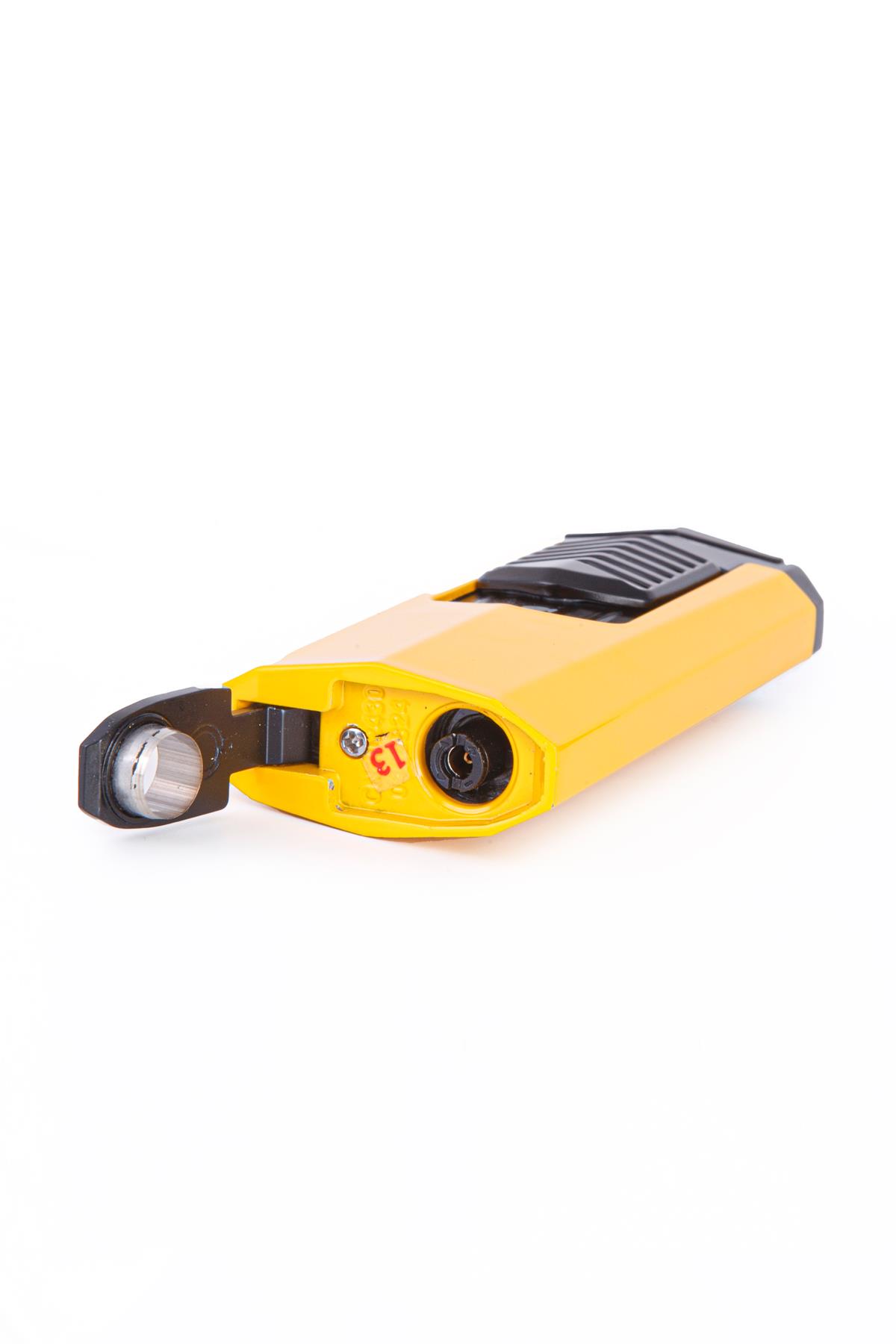 TR7947,Cohiba 3 Torch Pürmüz Sarı-Siyah Metal Puro Çakmağı