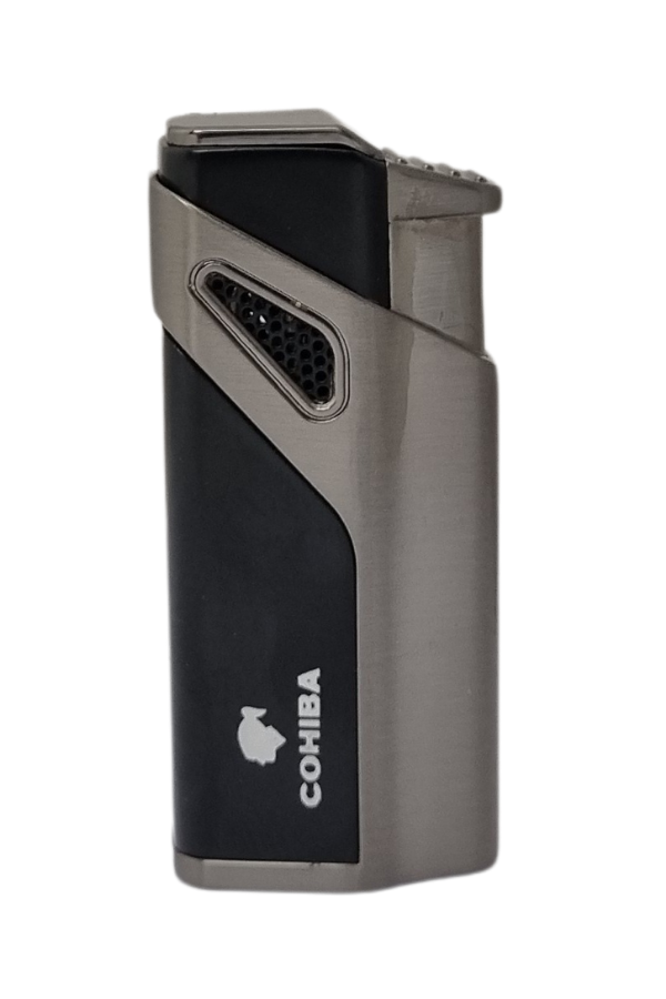 TR7619,Cohiba 3 Torch Pürmüz Siyah-Gümüş Puro Çakmağı