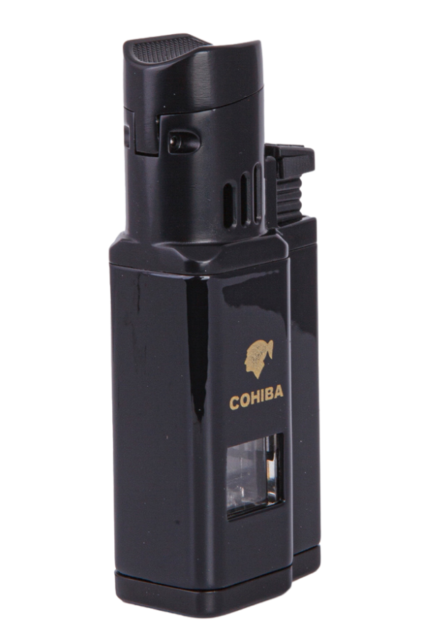 TR7910,Cohiba 3 Torch Pürmüz Siyah Metal Puro Çakmağı