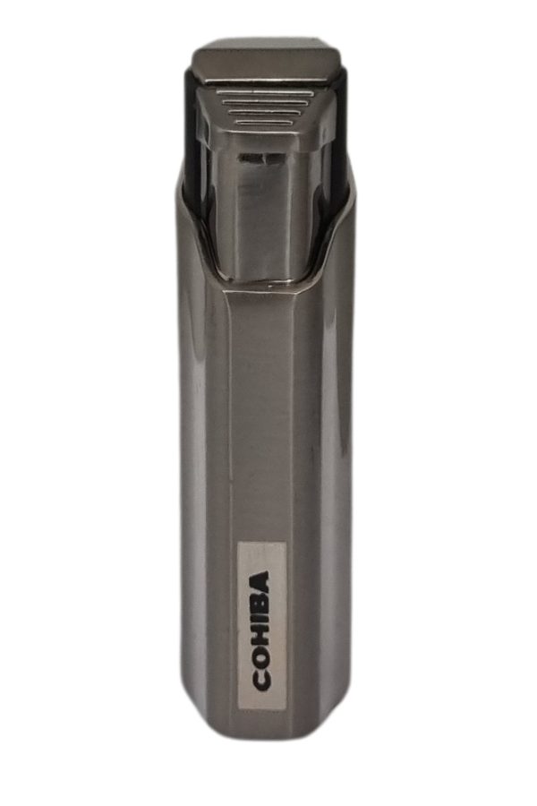 TR7619,Cohiba 3 Torch Pürmüz Siyah-Gümüş Puro Çakmağı