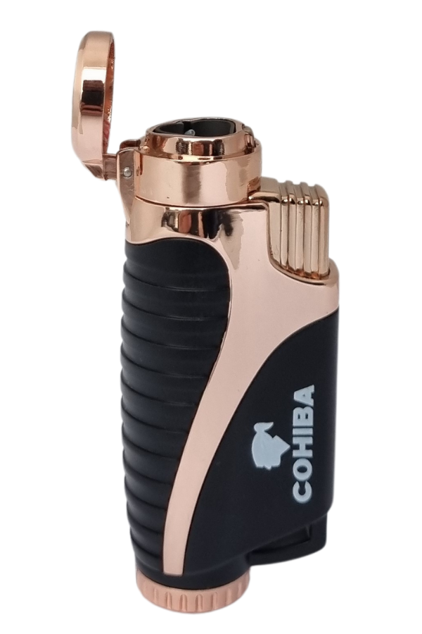 TR7618,Cohiba 3 Torch Pürmüz Siyah-Bronz Puro Çakmağı