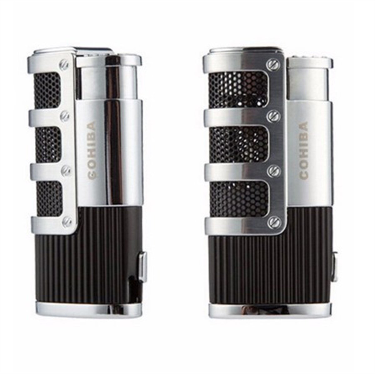 TR711,Cohiba 3 Torch Siyah-Gümüş Puro Çakmağı