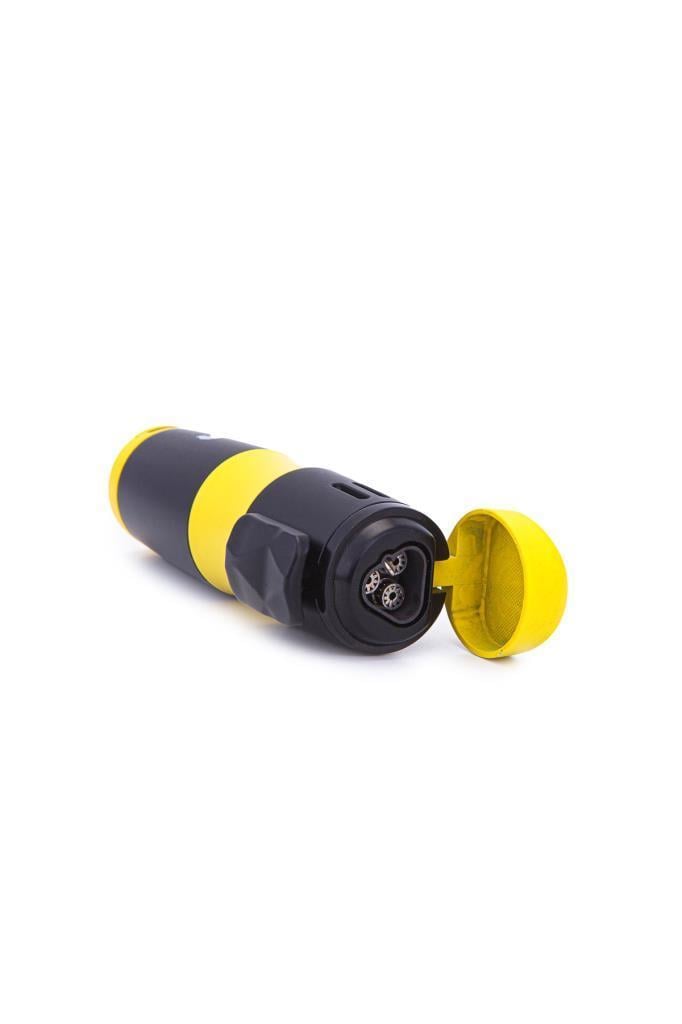 TR7202,Cohiba 3 Torch Pürmüz Sarı-Siyah Metal Puro Çakmağı