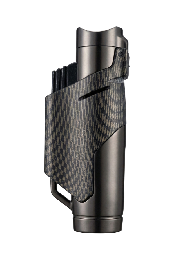 TR9001,Cohiba 3 Torch Pürmüz Siyah - Gunmetal Karbon Desenli Puro Çakmağı