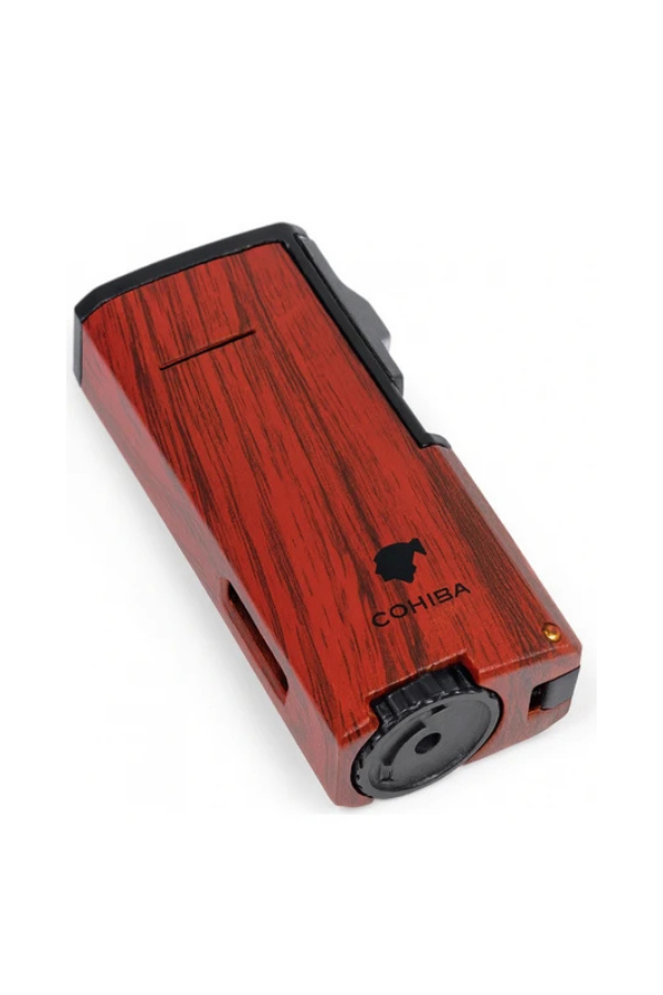 TR8978,Cohiba 3 Torch Pürmüz Ahşap Desenli Puro Çakmağı