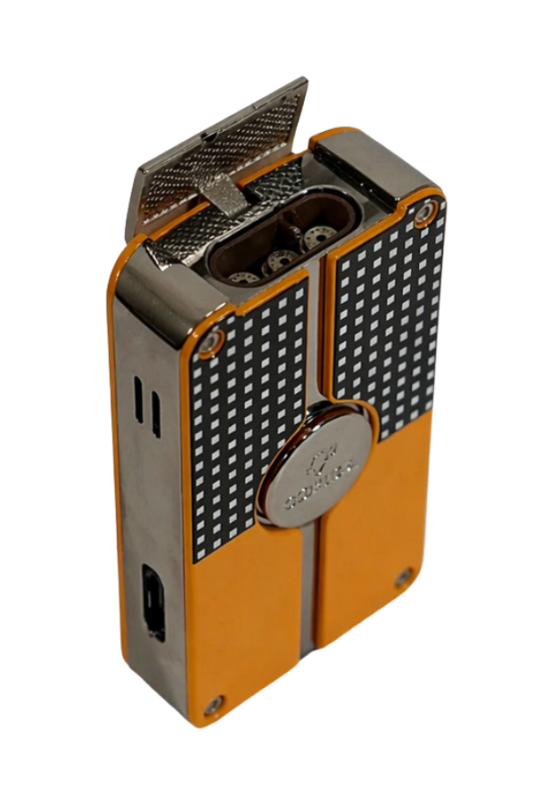 TR633,Cohiba Sarı 3 Torch Pürmüz Puro Çakmağı Siyah-Beyaz Detaylı