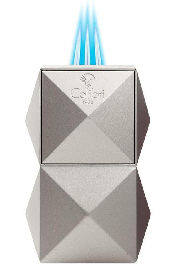 TR6754,Colibri Quasar 3 Torch Pürmüz Gümüş Masa Tipi Puro Çakmağı