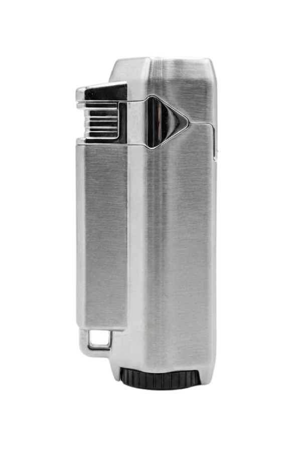 TR9175,Parmida 3 Torch Pürmüz Gümüş Metal Puro Çakmağı