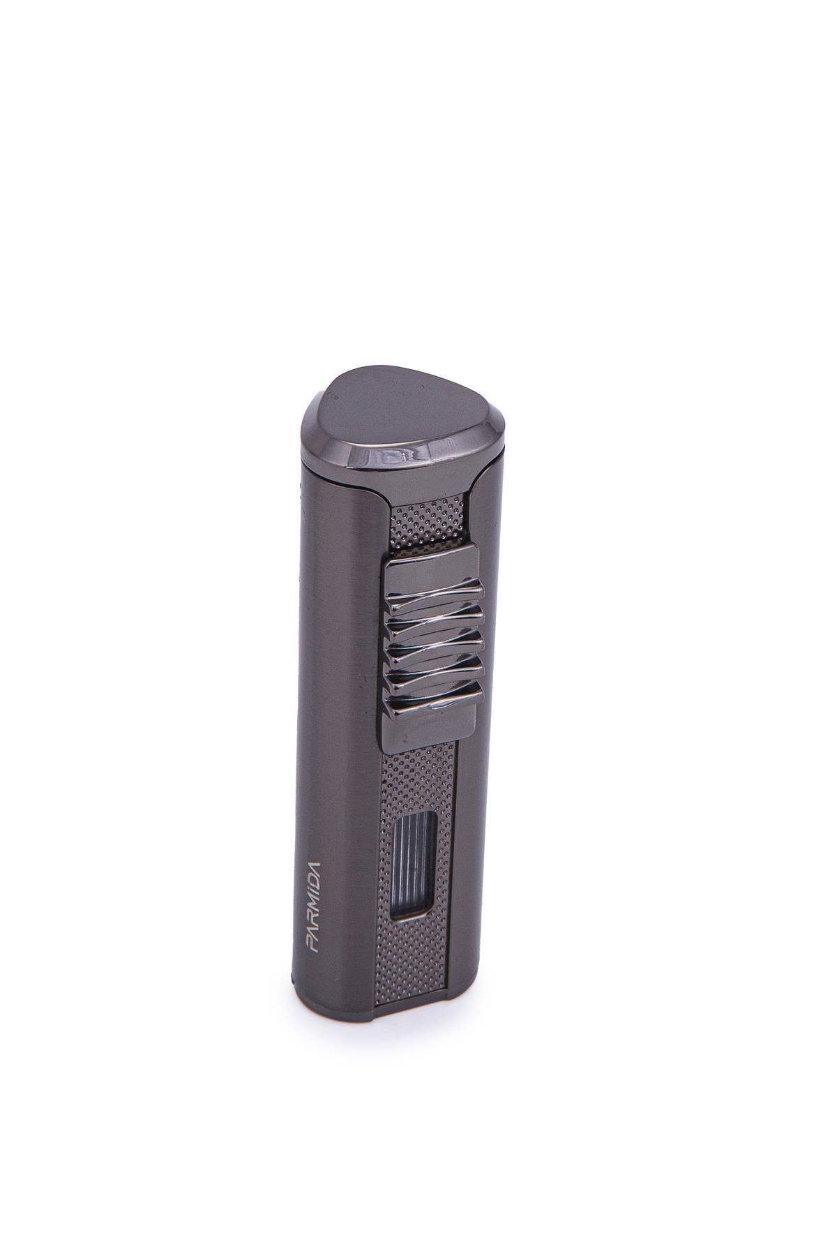 TR7196,Parmida 3 Torch Pürmüz Gunmetal Metal Puro Çakmağı