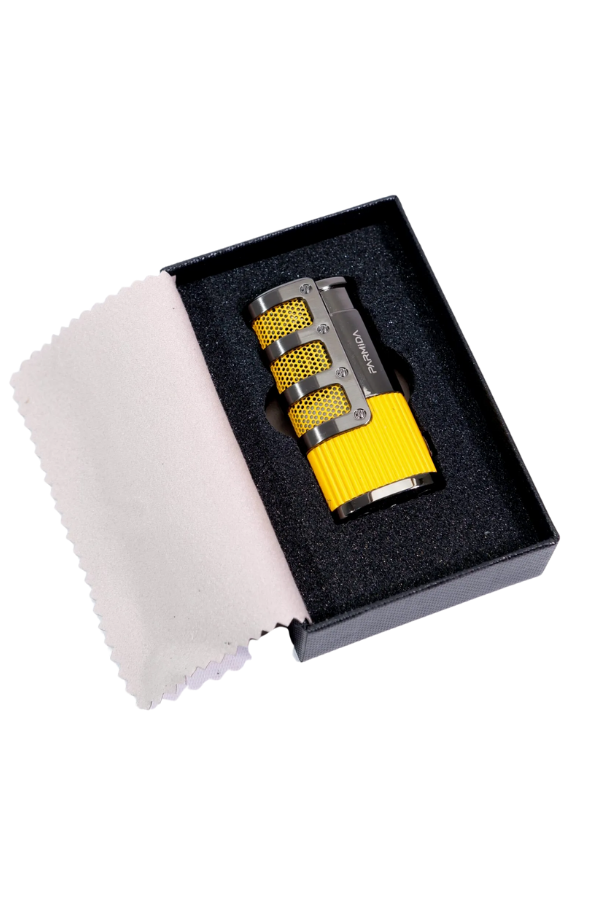 TR9209,Parmida 3 Torch Pürmüz Sarı - Gunmetal Metal Puro Çakmağı