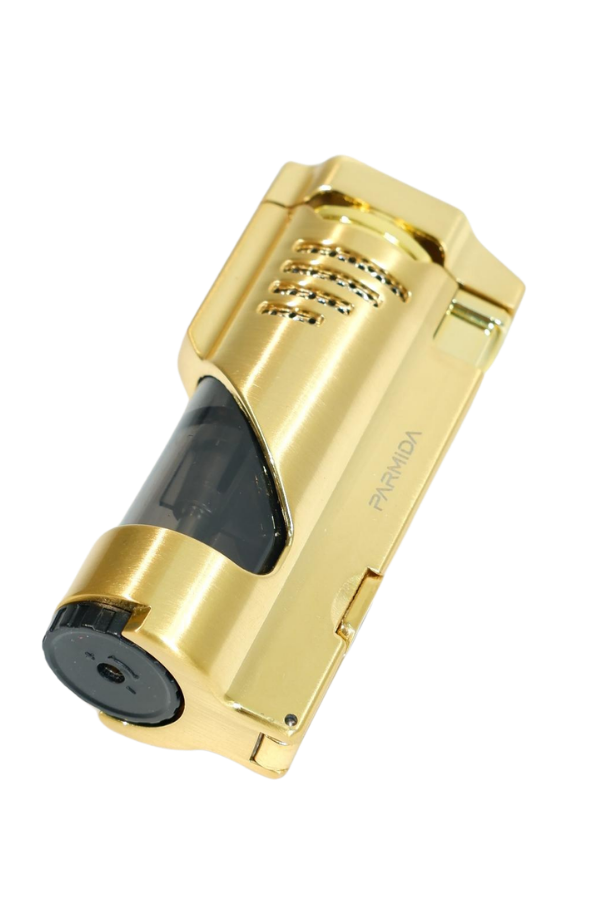 TR9484,Parmida 3 Torch Pürmüz Delicili Gold Metal Puro Çakmağı
