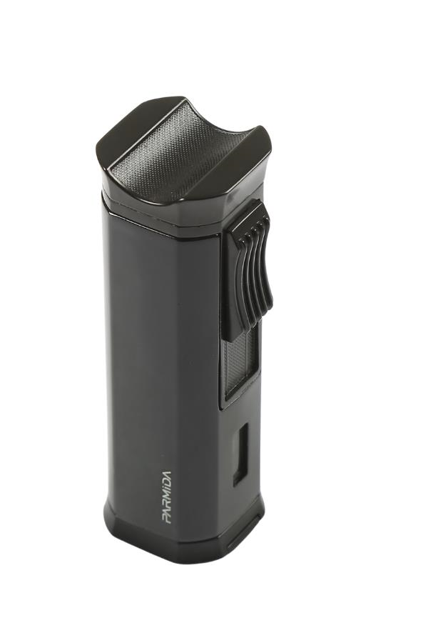 TR7231,Parmida 3 Torch Pürmüz Siyah Metal Puro Çakmağı
