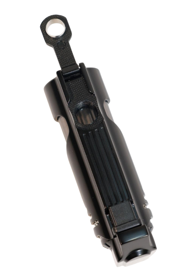 TR9517,Parmida 3 Torch Pürmüz Delicili Siyah Metal Puro Çakmağı