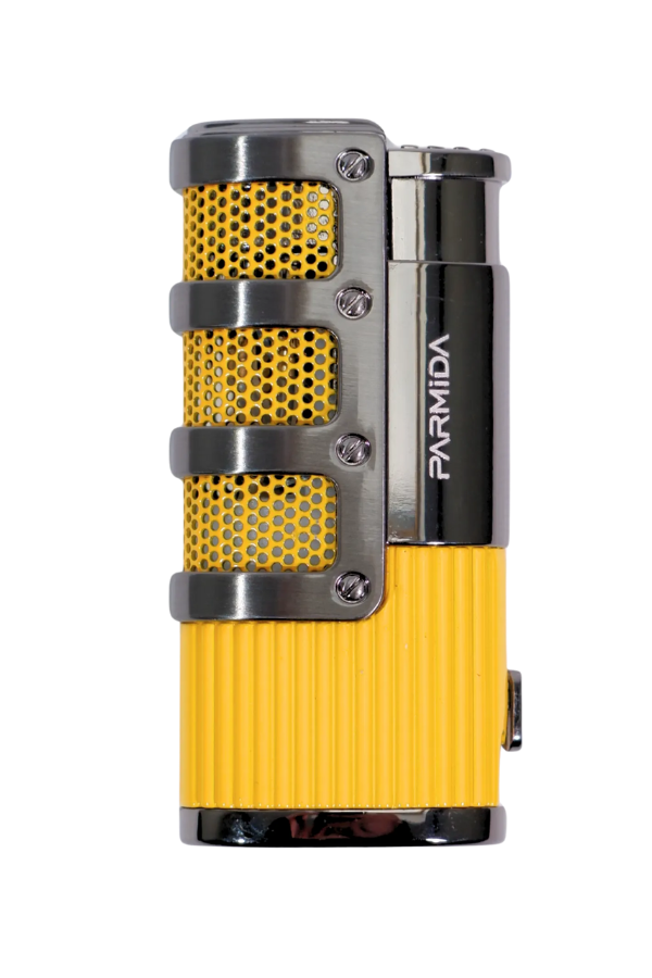 TR9209,Parmida 3 Torch Pürmüz Sarı - Gunmetal Metal Puro Çakmağı