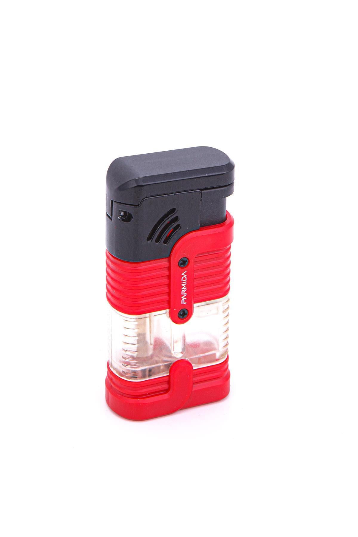 TR7261,Parmida 3 Torch Pürmüz Kırmızı-Siyah Puro Çakmağı