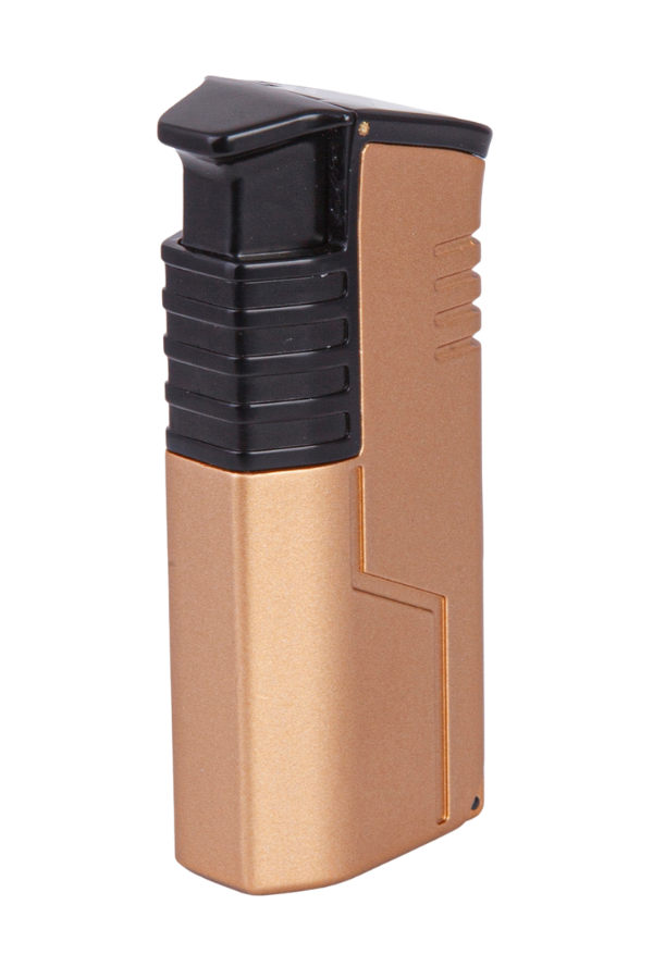 TR7864,Parmida 3 Torch Pürmüz Gold-Siyah Metal Puro Çakmağı