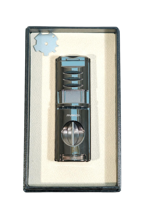 TR9480,Parmida 3 Torch Pürmüz Kesici & Delicili Gunmetal Metal Puro Çakmağı