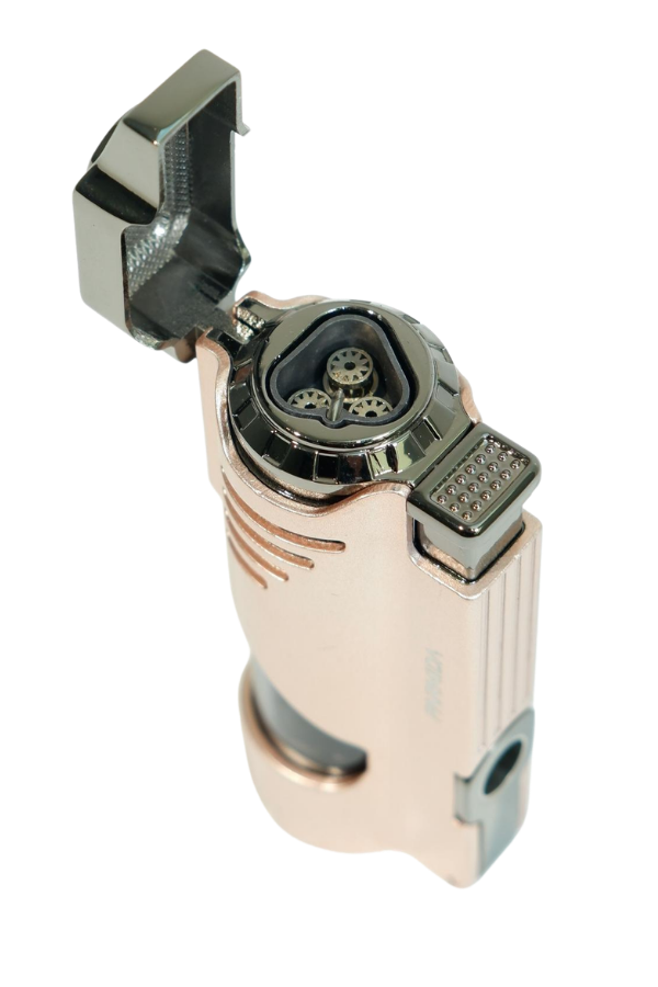TR9478,Parmida 3 Torch Pürmüz Delicili Bronz Gunmetal Metal Puro Çakmağı