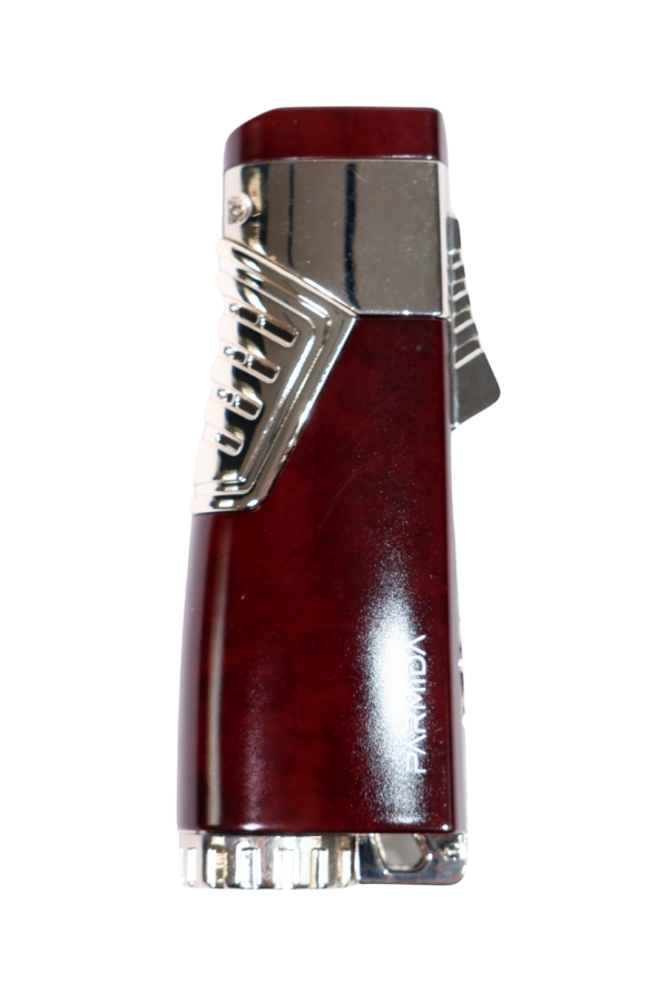 TR9025,Parmida 3 Torch Pürmüz Kırmızı - Gümüş Puro Çakmağı