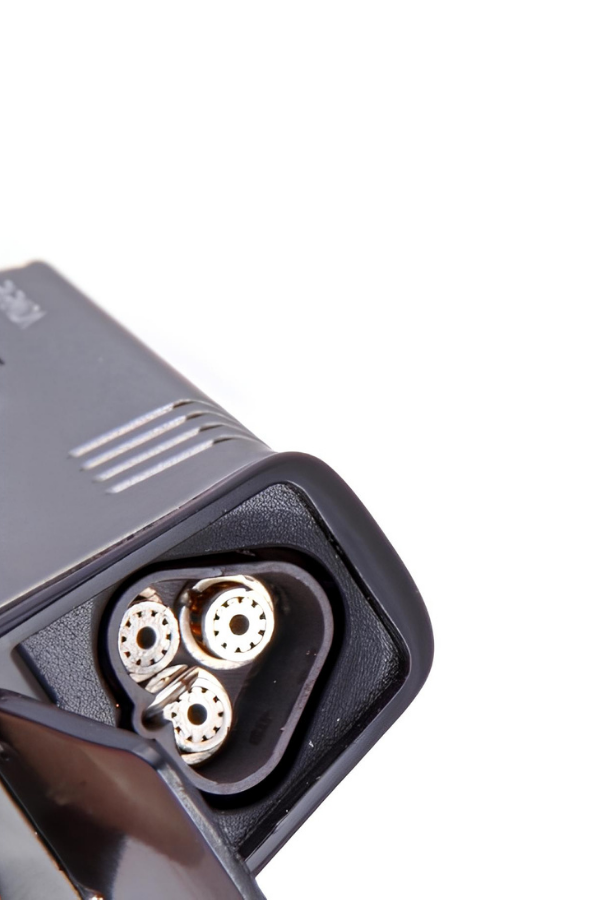 TR8353,Parmida 3 Torch Pürmüz Gunmetal-Siyah Metal Puro Çakmağı