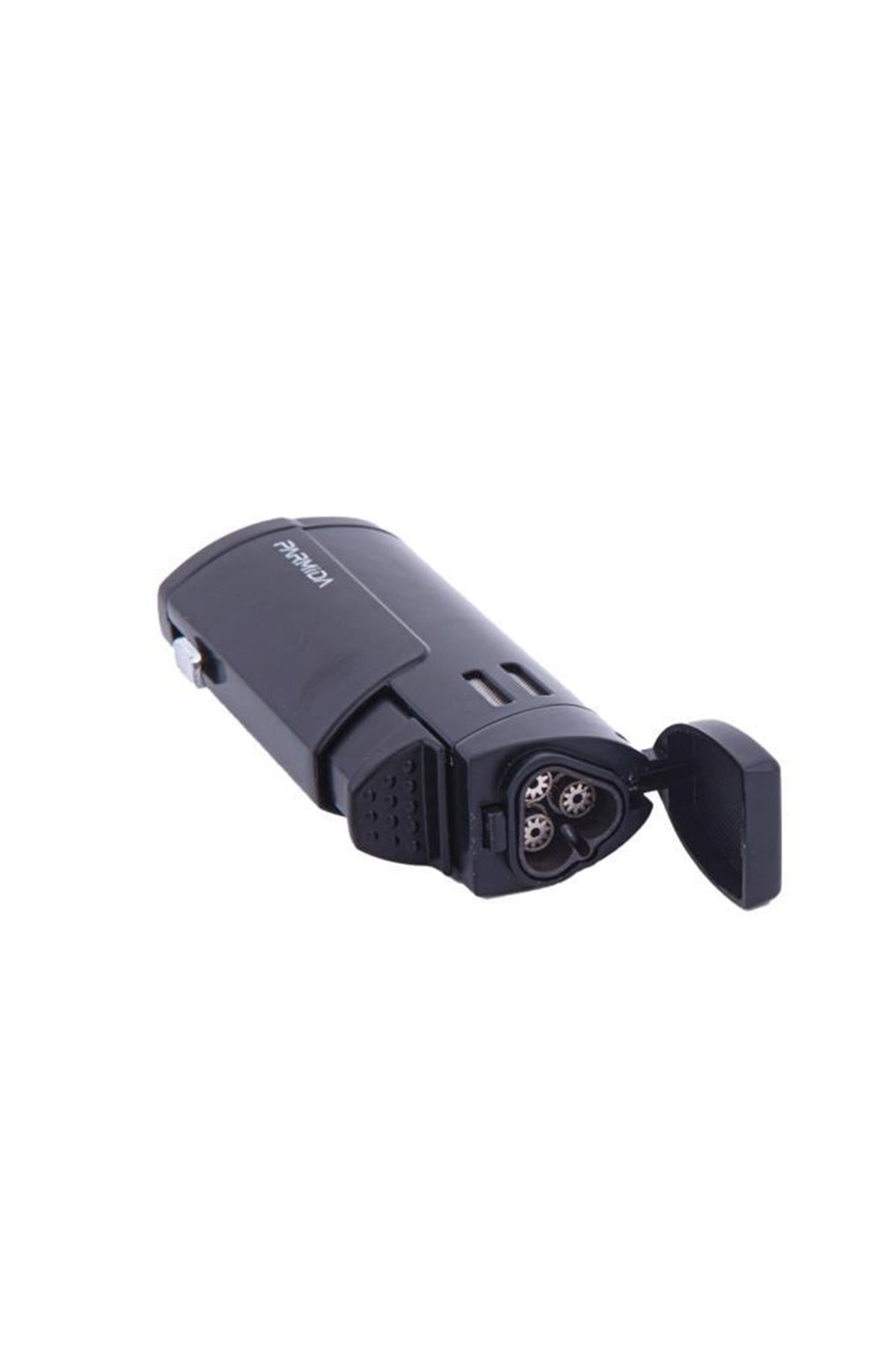 TR5828,Parmida 3 Torch Siyah Puro Çakmağı